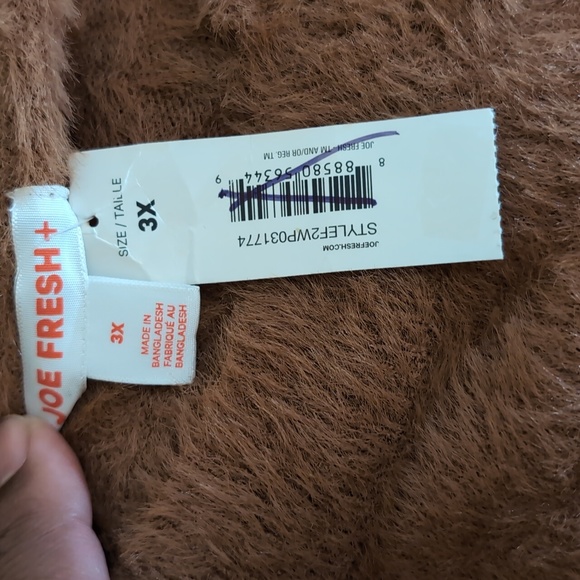 Joe Fresh| NWT Earth Toned Multicolored Eyelash Knit Striped Nylon Sweater - Picture 7 of 11